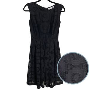 New York & Co Womens S Black Lace Eyelet A Line Dress Romantic Whimsigoth Fairy